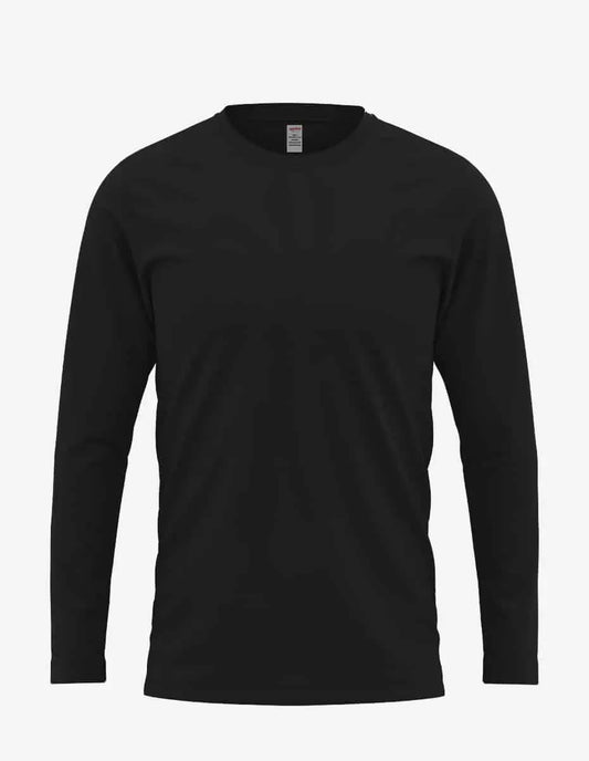 Black men's long sleeve shirt from SpectraUSA, style 5006, shown from the front with a clean, fitted design.