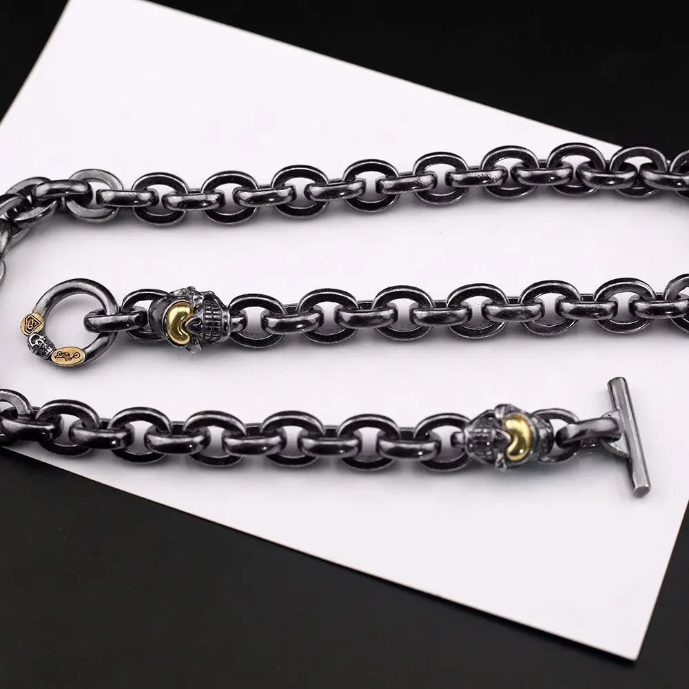 Black retro skull punk necklace nowadaysfashion