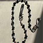 Black smudged dark style pure handmade design trouser chain nowadaysfashion