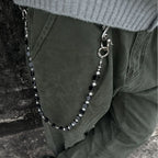 Black smudged dark style pure handmade design trouser chain nowadaysfashion