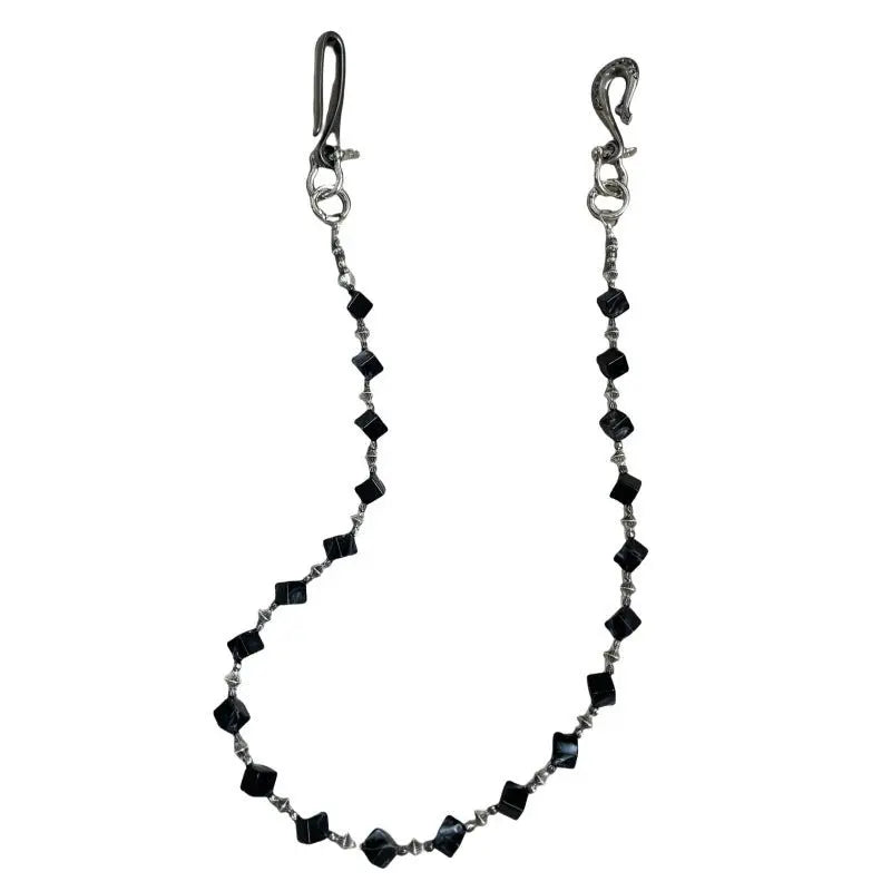 Black smudged dark style pure handmade design trouser chain - Blade & Thread