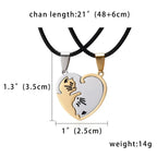Black White Cat Stitching Necklace Friendship Heart Shape Gold White Cat Cute Couple Jewelry nowadaysfashion