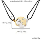 Black White Cat Stitching Necklace Friendship Heart Shape Gold White Cat Cute Couple Jewelry nowadaysfashion