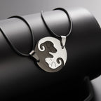 Black White Couple dog Necklace Animal Puppy Pendant Choker Necklaces Lover Valentine's Day nowadaysfashion