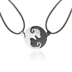 Black White Couple dog Necklace Animal Puppy Pendant Choker Necklaces Lover Valentine's Day nowadaysfashion
