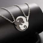 Black White Couple dog Necklace Animal Puppy Pendant Choker Necklaces Lover Valentine's Day nowadaysfashion