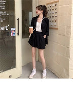 Blazer Set Women Korean Fashion Thin Jackets Casual Loose Shorts Two Piece Suits Female nowadaysfashion