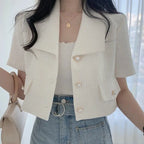 Blazer Short Women 2022 Summer Loose White Jackets Office Ladies nowadaysfashion