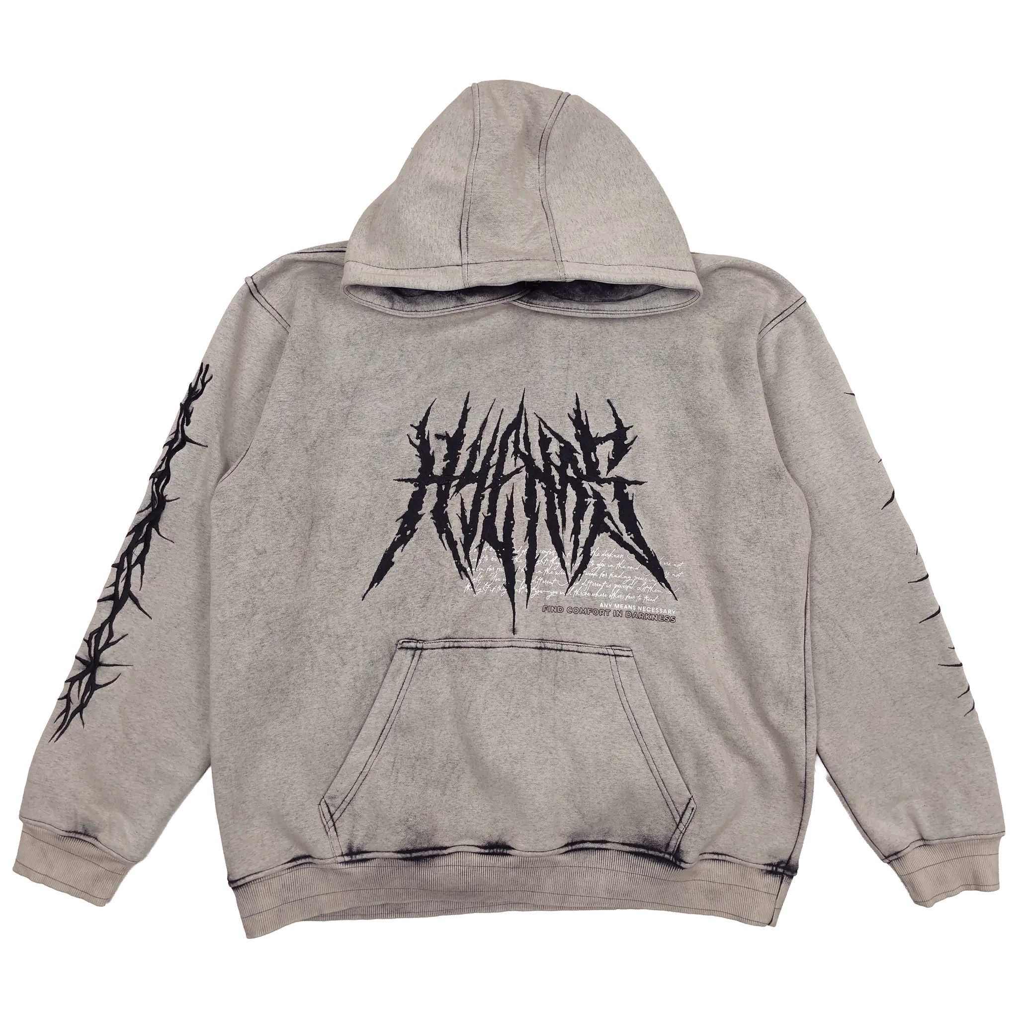 Bleached Fang Pullover Hoodie Any Means Necessary Clothing