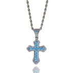Blue Zircon Cross Hip-hop Necklace nowadaysfashion
