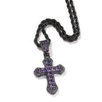 Blue Zircon Cross Hip-hop Necklace nowadaysfashion