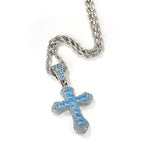 Blue Zircon Cross Hip-hop Necklace nowadaysfashion