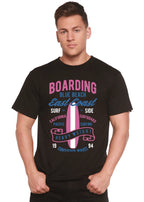 Boarding Blue Beach Men's Bamboo Viscose/Organic Cotton Short Sleeve Graphic T-Shirt Spun Bamboo