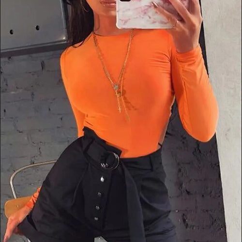 Bodycon Bodysuits Women Long Sleeve Body Suit Female O Neck nowadaysfashion
