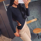 Bodycon Bodysuits Women Long Sleeve Body Suit Female O Neck nowadaysfashion