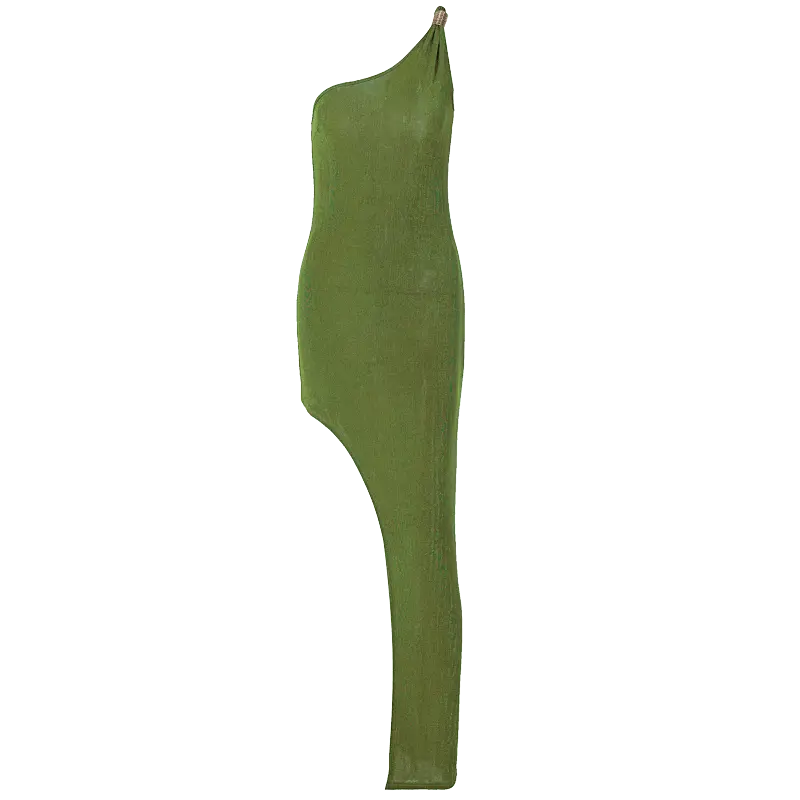 Bodycon One Shoulder Backless Sleeveless Maxi Slit Prom Dress - Blade & Thread