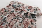 Bohemian Floral Print Ruffles Chiffon Shorts Jumpsuit Women Long Sleeve Off Shoulder Rompers nowadaysfashion
