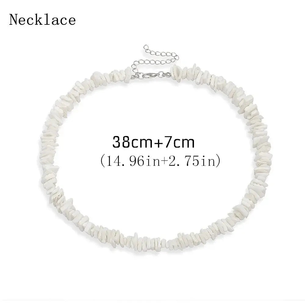 Bohemian Hawaii Puka White Clam Chips Shell Necklace - Blade & Thread