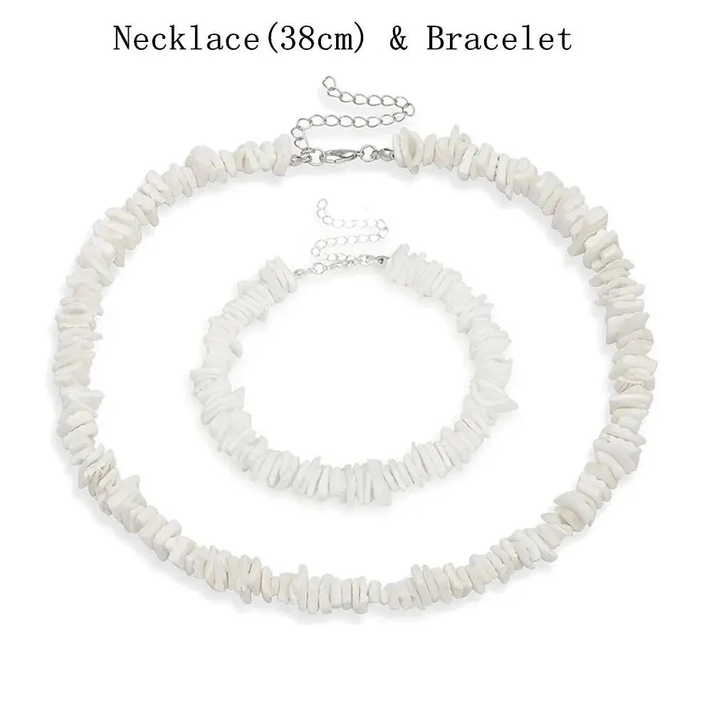 Bohemian Hawaii Puka White Clam Chips Shell Necklace - Blade & Thread
