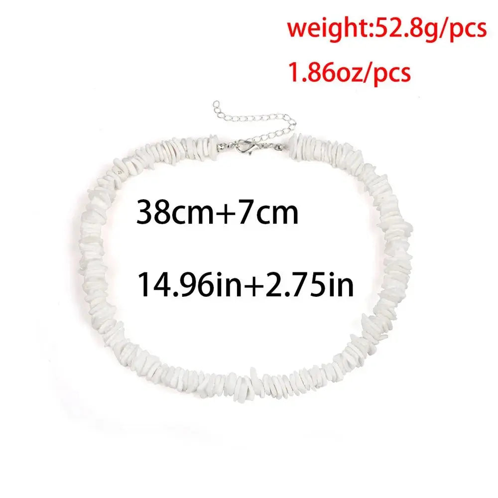 Bohemian Hawaii Puka White Clam Chips Shell Necklace - Blade & Thread