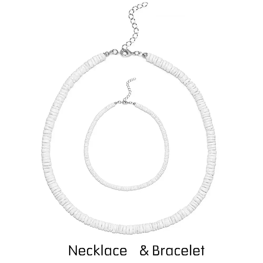 Bohemian Hawaii Puka White Clam Chips Shell Necklace - Blade & Thread