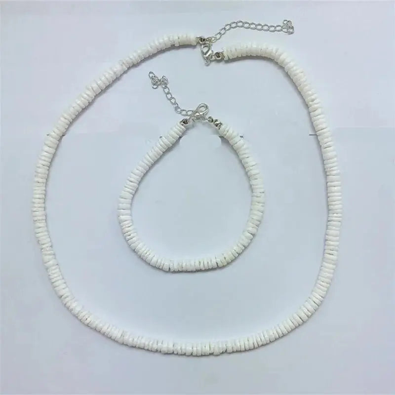 Bohemian Hawaii Puka White Clam Chips Shell Necklace - Blade & Thread