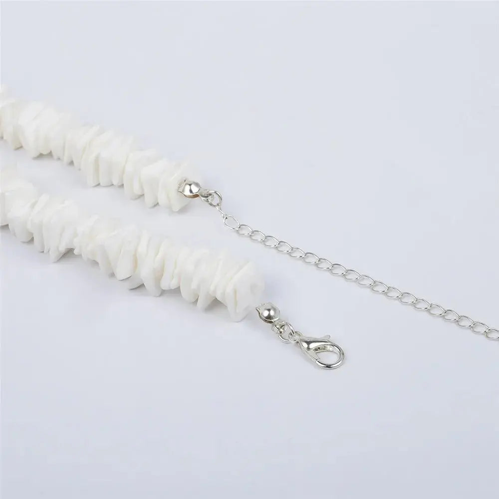 Bohemian Hawaii Puka White Clam Chips Shell Necklace nowadaysfashion