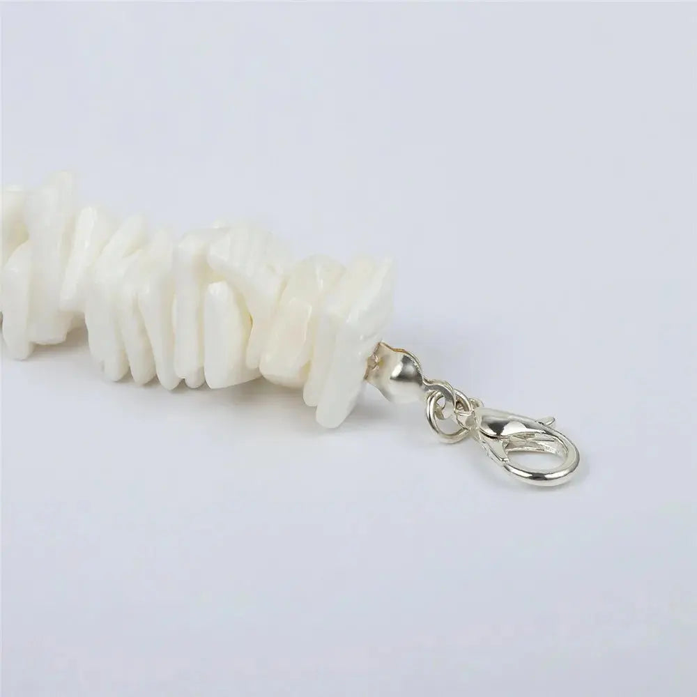Bohemian Hawaii Puka White Clam Chips Shell Necklace - Blade & Thread