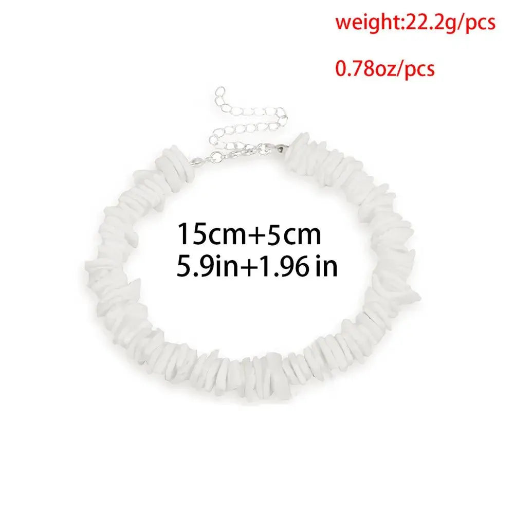 Bohemian Hawaii Puka White Clam Chips Shell Necklace - Blade & Thread