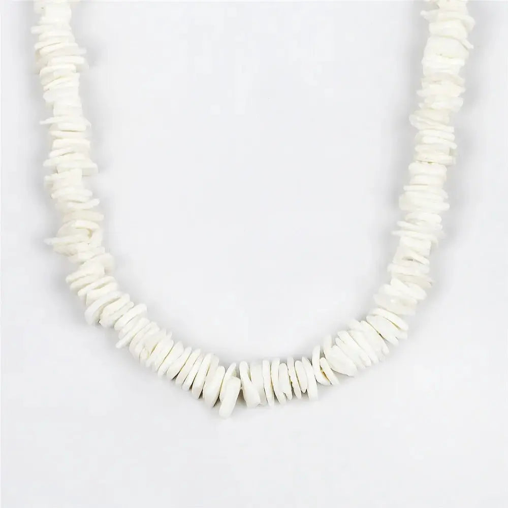 Bohemian Hawaii Puka White Clam Chips Shell Necklace nowadaysfashion