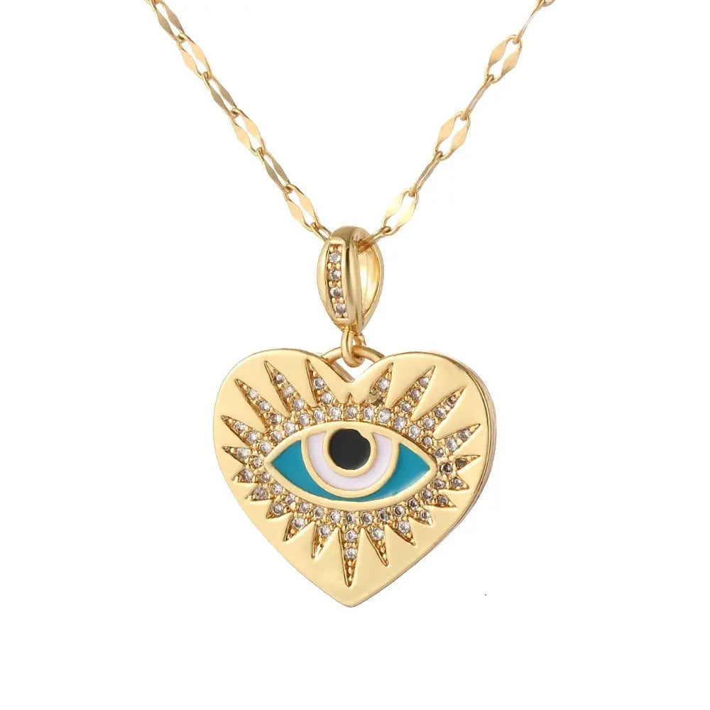 Boho Evil Bllue Eye Necklace for Women Men Snake All-seeing Eye Collar Necklace nowadaysfashion