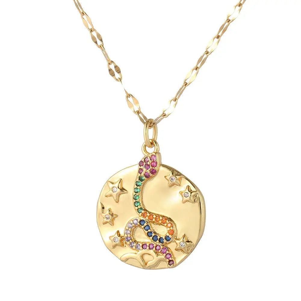 Boho Evil Bllue Eye Necklace for Women Men Snake All-seeing Eye Collar Necklace nowadaysfashion