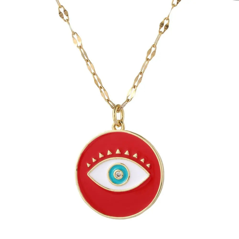 Boho Evil Bllue Eye Necklace for Women Men Snake All-seeing Eye Collar Necklace nowadaysfashion