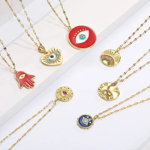 Boho Evil Bllue Eye Necklace for Women Men Snake All-seeing Eye Collar Necklace nowadaysfashion
