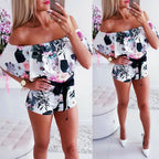 Boho Women Off Shoulder Floral Bodycon Romper Jumpsuit Summer Club Tights Bodysuit nowadaysfashion