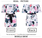 Boho Women Off Shoulder Floral Bodycon Romper Jumpsuit Summer Club Tights Bodysuit nowadaysfashion