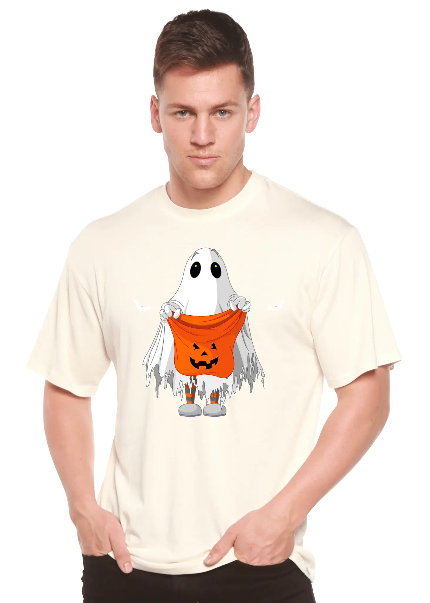 Boo Halloween Men's Bamboo Viscose/Organic Cotton Short Sleeve Graphic T-Shirt - Blade & Thread