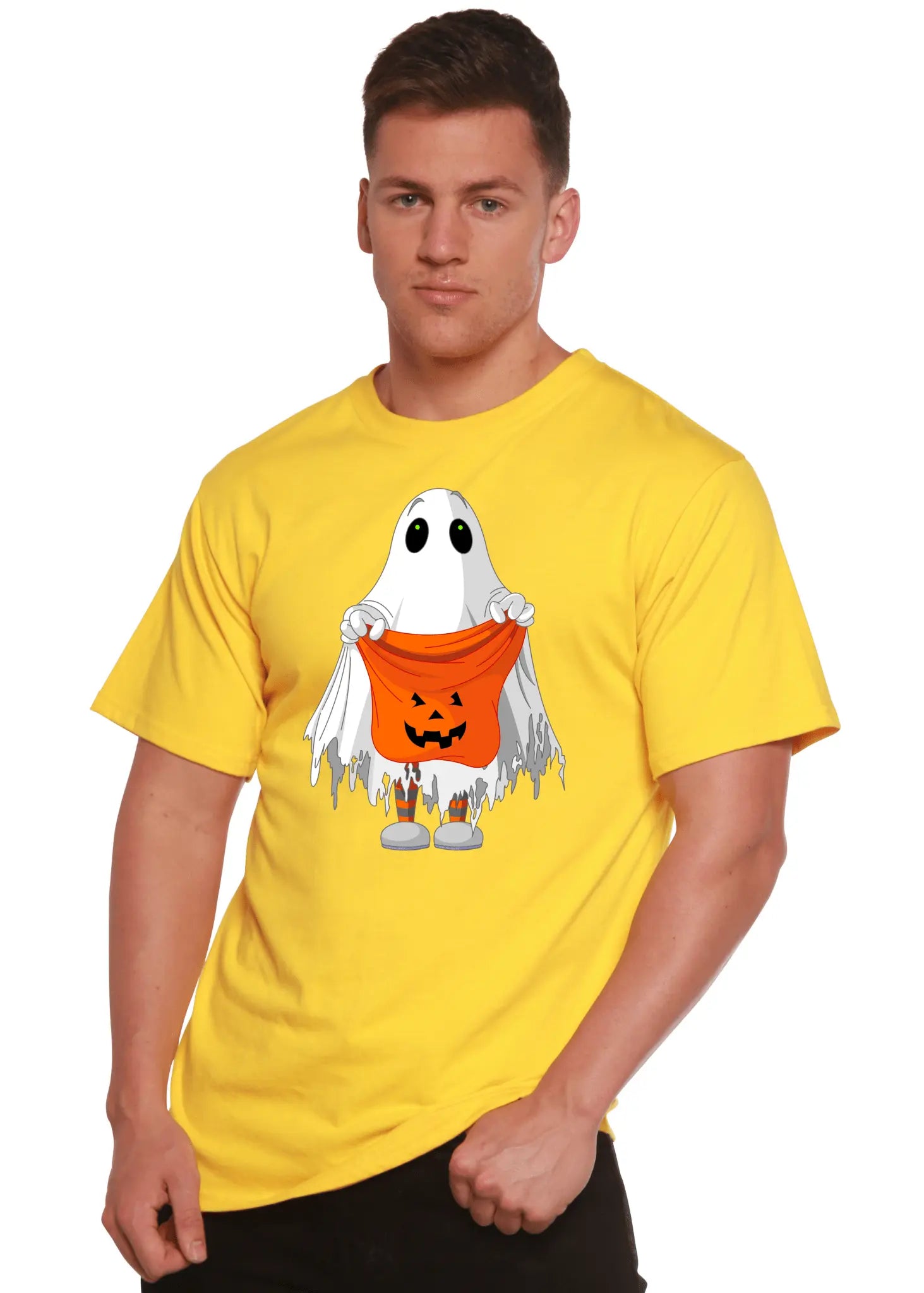 Boo Halloween Men's Bamboo Viscose/Organic Cotton Short Sleeve Graphic T-Shirt - Blade & Thread