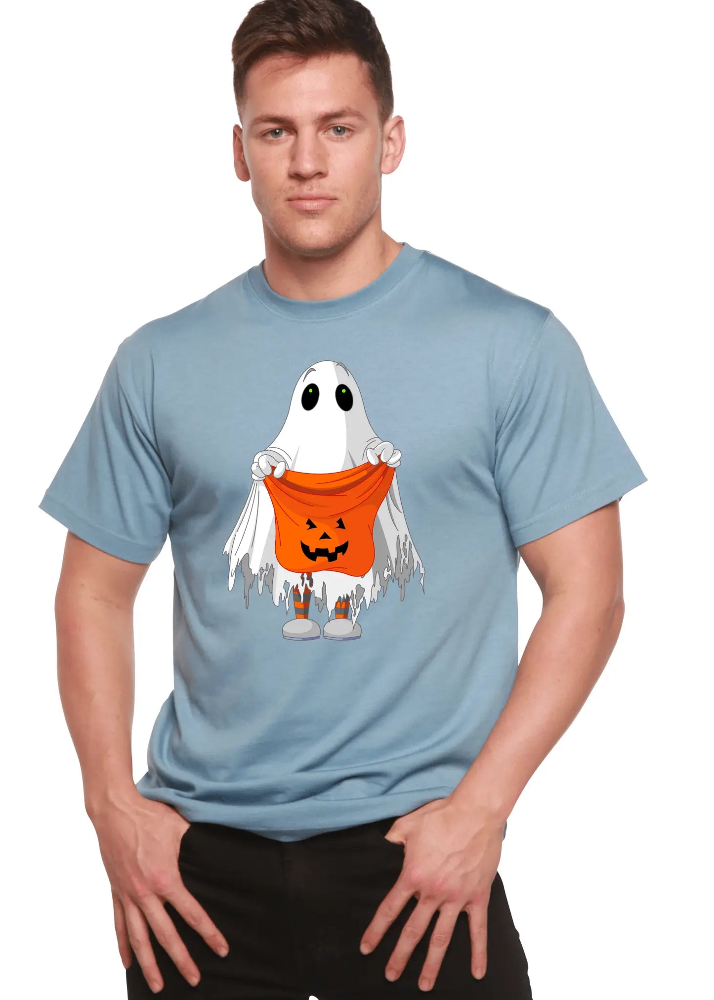 Boo Halloween Men's Bamboo Viscose/Organic Cotton Short Sleeve Graphic T-Shirt - Blade & Thread