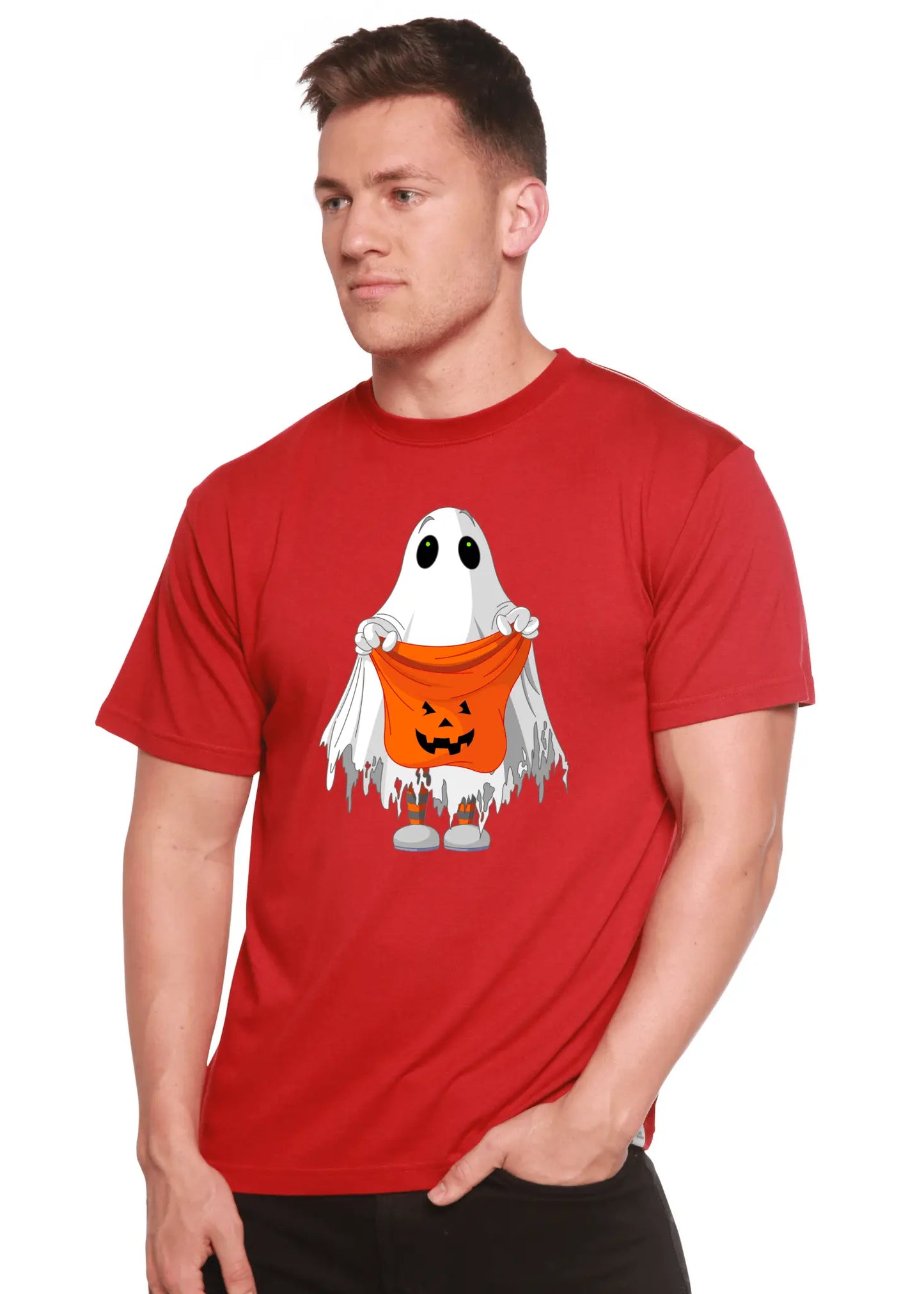 Boo Halloween Men's Bamboo Viscose/Organic Cotton Short Sleeve Graphic T-Shirt - Blade & Thread