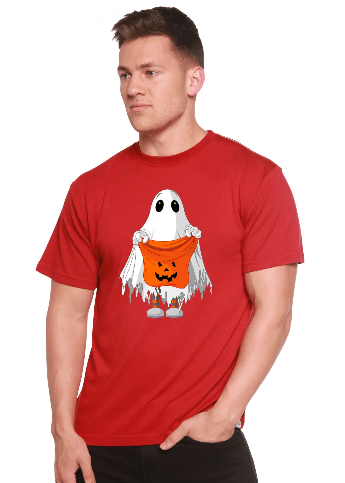 Boo Halloween Men's Bamboo Viscose/Organic Cotton Short Sleeve Graphic T-Shirt - Blade & Thread