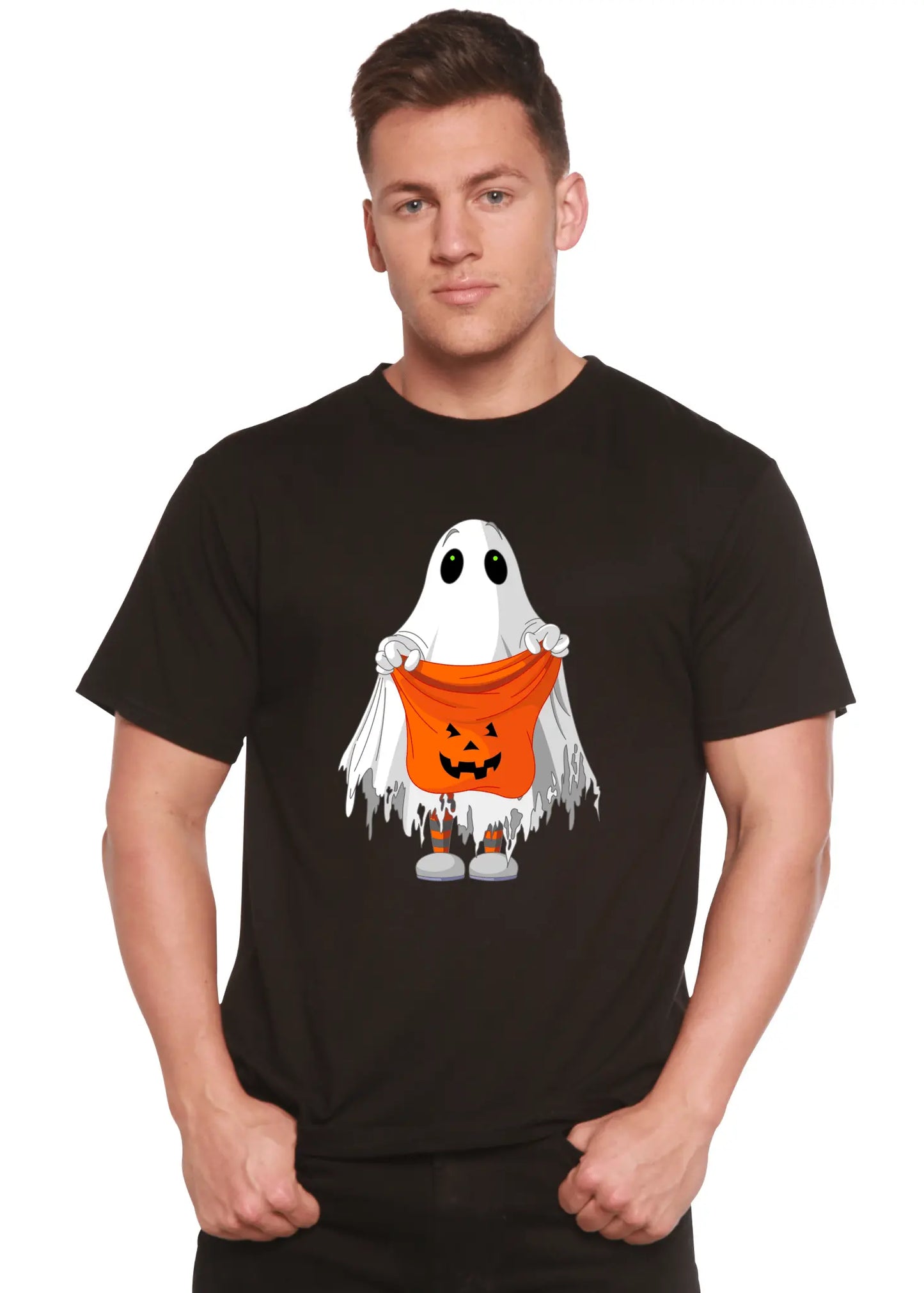 Boo Halloween Men's Bamboo Viscose/Organic Cotton Short Sleeve Graphic T-Shirt - Blade & Thread