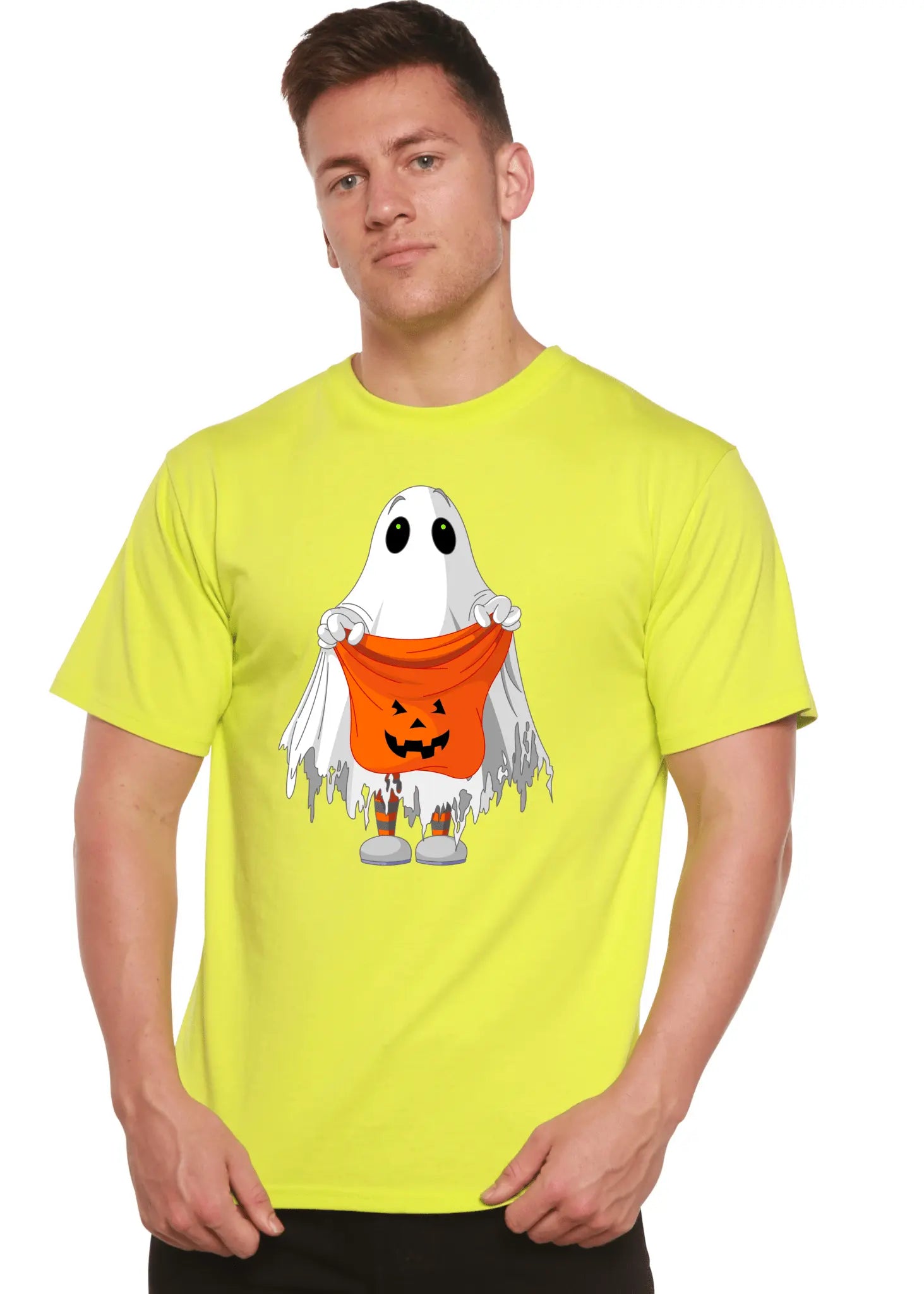 Boo Halloween Men's Bamboo Viscose/Organic Cotton Short Sleeve Graphic T-Shirt - Blade & Thread