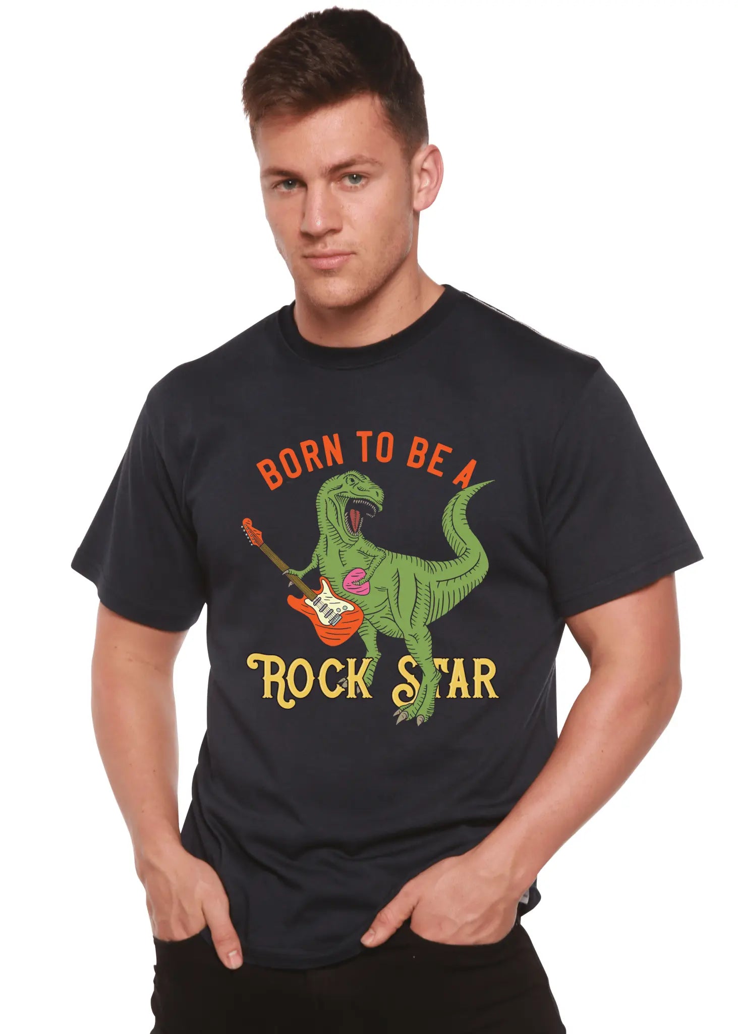 Born To Be A Rock Star Men's Bamboo Viscose/Organic Cotton Short Sleeve Graphic T-Shirt - Blade & Thread
