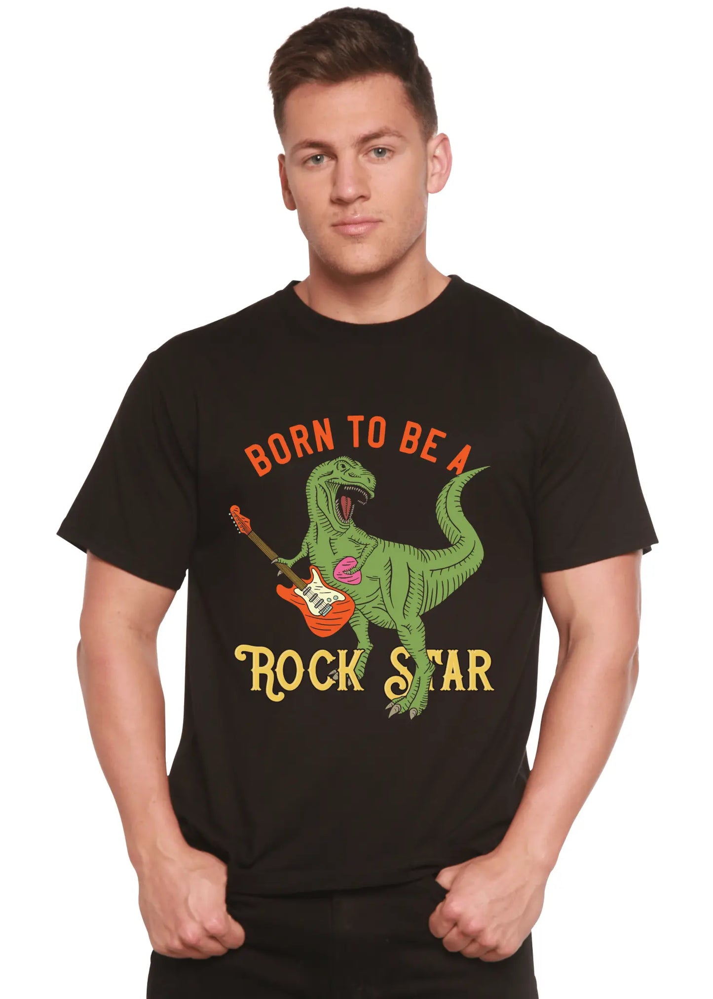 Born To Be A Rock Star Men's Bamboo Viscose/Organic Cotton Short Sleeve Graphic T-Shirt - Blade & Thread