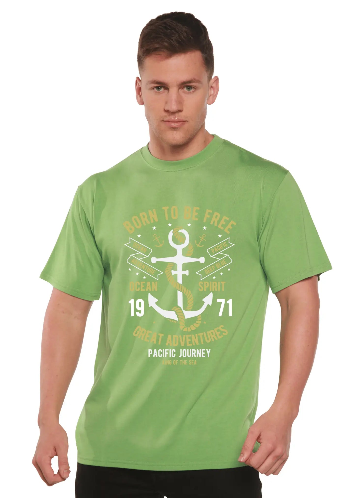 Born To Be Free Men's Bamboo Viscose/Organic Cotton Short Sleeve Graphic T-Shirt - Blade & Thread