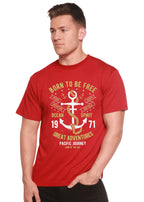 Born To Be Free Men's Bamboo Viscose/Organic Cotton Short Sleeve Graphic T-Shirt Spun Bamboo