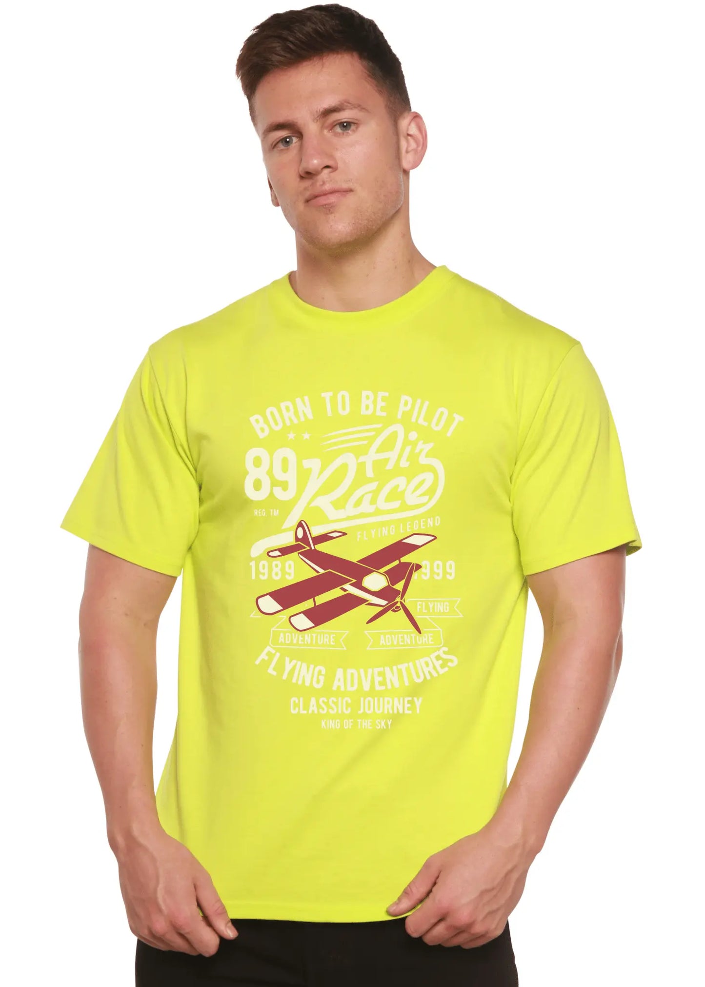 Born To Be Pilot Men's Bamboo Viscose/Organic Cotton Short Sleeve Graphic T-Shirt - Blade & Thread