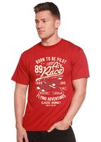 Born To Be Pilot Men's Bamboo Viscose/Organic Cotton Short Sleeve Graphic T-Shirt Spun Bamboo