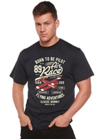 Born To Be Pilot Men's Bamboo Viscose/Organic Cotton Short Sleeve Graphic T-Shirt Spun Bamboo